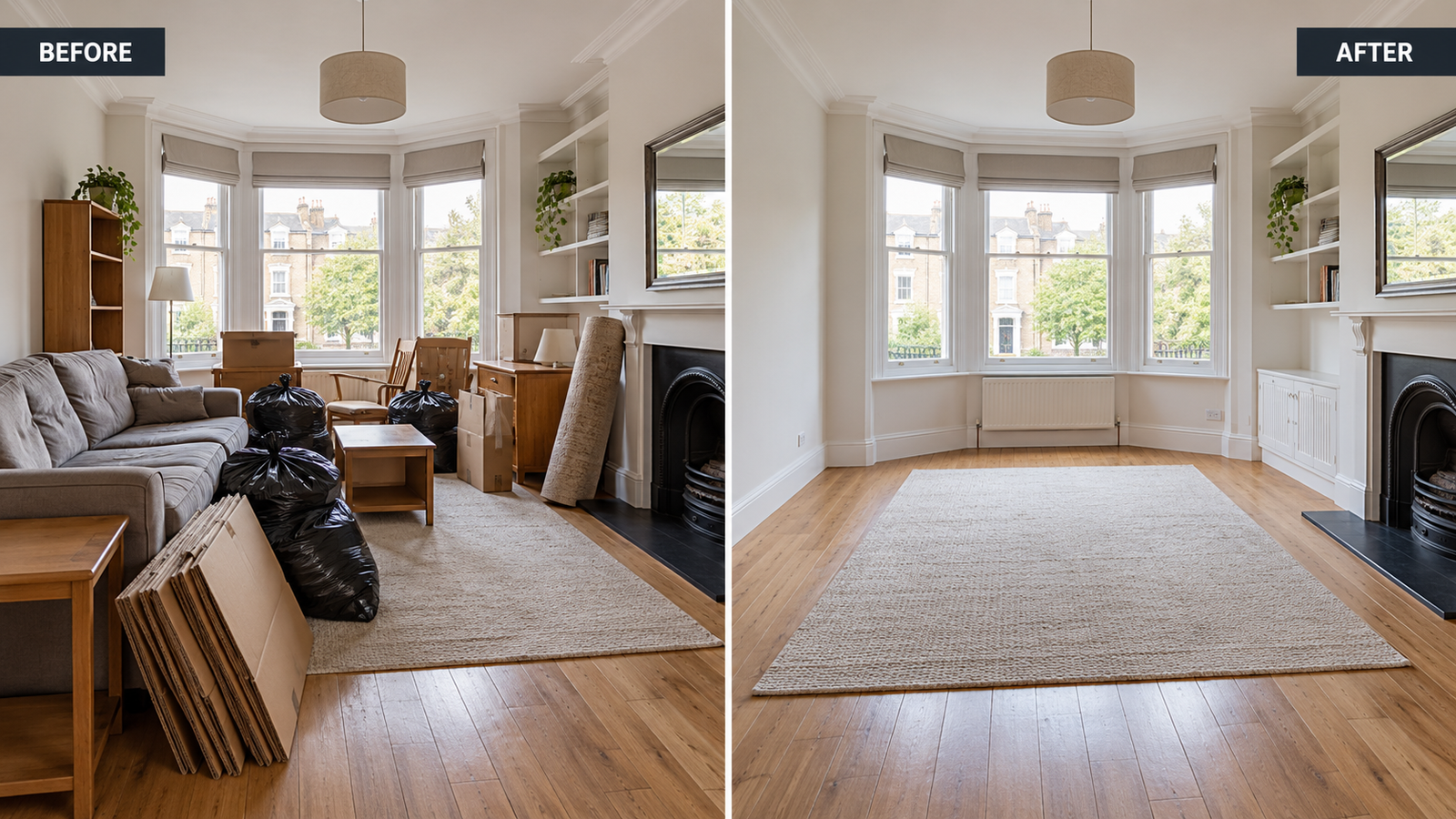 Before and after house clearance in London